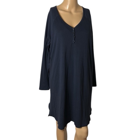 L.L..Bean Women tunic,loungewear,sleepdress,PJ, Blue,
Raglan sleeve,knee length - Picture 7 of 11